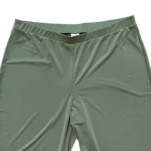 CHICO'S Wide Leg Crop Stretchy Pull On Pants in Olive Green SZ XL - Picture 2 of 9